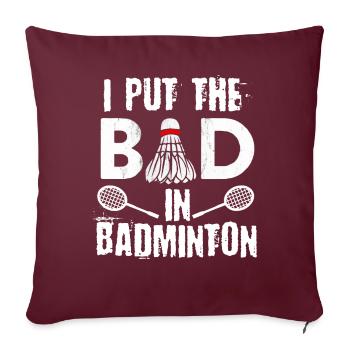 Badminton, Joueurs de badminton - Housse de coussin décorative 45 x 45 cm - bordeaux - Devant