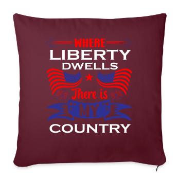 Citations patriotiques américaines, patriotes, patriotes - Housse de coussin décorative 45 x 45 cm - bordeaux - Devant