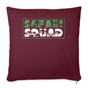 Safari squad, un safari - Housse de coussin décorative 45 x 45 cm - bordeaux - Devant