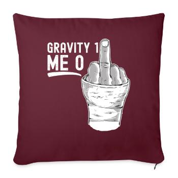 Gravity 1 Me 0 - Knochenbruch am gebrochenen Arm - Sofakissenbezug 45 x 45 cm - Burgunderrot - Vorne