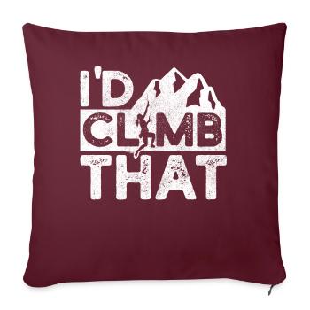 Grimpeurs, Escalade d’une montagne, Bloc - Housse de coussin décorative 45 x 45 cm - bordeaux - Devant