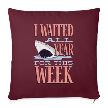 Semaine des requins, Requins, Blagues sur les requins - Housse de coussin décorative 45 x 45 cm - bordeaux - Devant