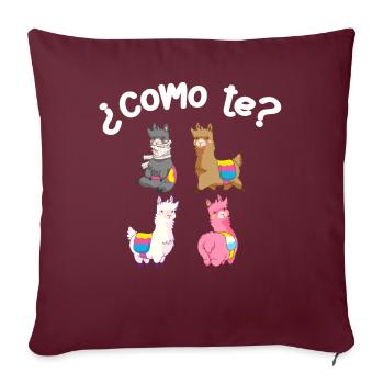 Como Te Lamas, Lama - Sofakissenbezug 45 x 45 cm - Burgunderrot - Vorne