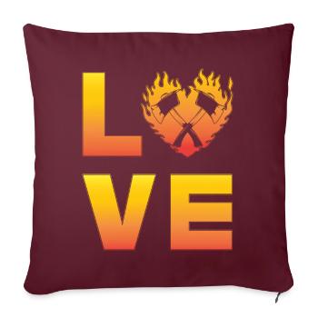 Lancer de hache - Housse de coussin décorative 45 x 45 cm - bordeaux - Devant