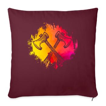 Lancer de hache rétro - Housse de coussin décorative 45 x 45 cm - bordeaux - Devant