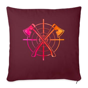 Lancer de hache rétro - Housse de coussin décorative 45 x 45 cm - bordeaux - Devant