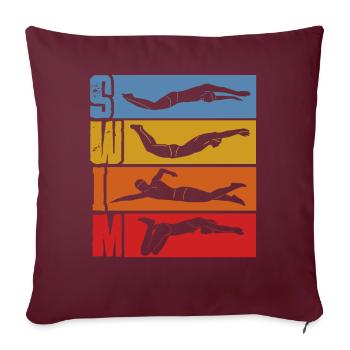 Natation, natation, sports nautiques - Housse de coussin décorative 45 x 45 cm - bordeaux - Devant