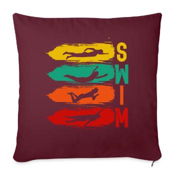 Natation, natation, sports nautiques - Housse de coussin décorative 45 x 45 cm - bordeaux - Devant