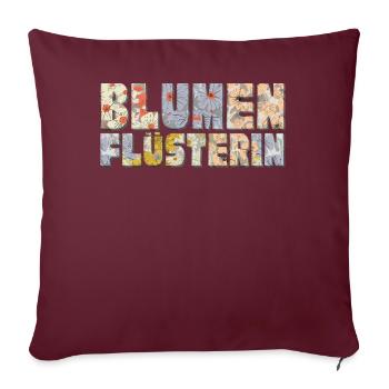 Chuchotement de fleurs, jardinier, fleurs - Housse de coussin décorative 45 x 45 cm - bordeaux - Devant