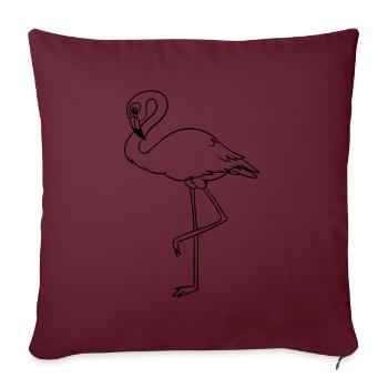 Art au trait Flamingo Noir - Housse de coussin décorative 45 x 45 cm - bordeaux - Devant