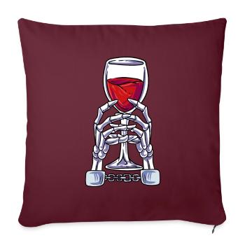 Squelette de vin - Housse de coussin décorative 45 x 45 cm - bordeaux - Devant