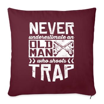 Le vieil homme tire un piège, un tir au piège - Housse de coussin décorative 45 x 45 cm - bordeaux - Devant