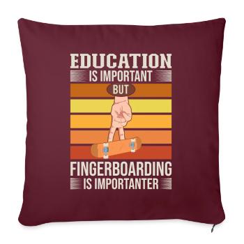 Fingerboard Fingerboarding - Housse de coussin décorative 45 x 45 cm - bordeaux - Devant