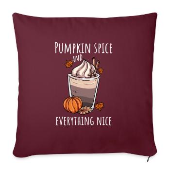 Citrouille Automne Kafffee - Housse de coussin décorative 45 x 45 cm - bordeaux - Devant