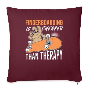 Fingerboard Finger Skateboarding Spruch. Retro - Sofakissenbezug 45 x 45 cm - Burgunderrot - Vorne