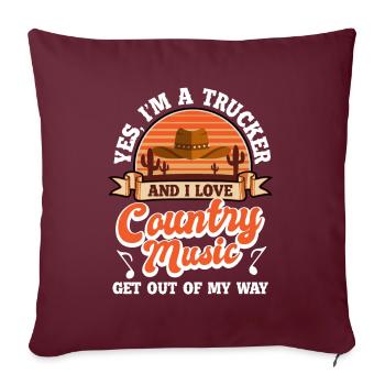 Guitare, Banjo, Musicien western, Musicien - Housse de coussin décorative 45 x 45 cm - bordeaux - Devant