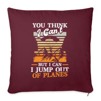 Parachutisme Sauter des avions - Housse de coussin décorative 45 x 45 cm - bordeaux - Devant