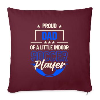Jeu de père de football en salle - Housse de coussin décorative 45 x 45 cm - bordeaux - Devant