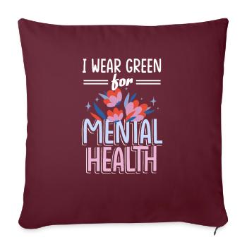 pour la sensibilisation à la stigmatisation liée à la santé mentale P - Housse de coussin décorative 45 x 45 cm - bordeaux - Devant