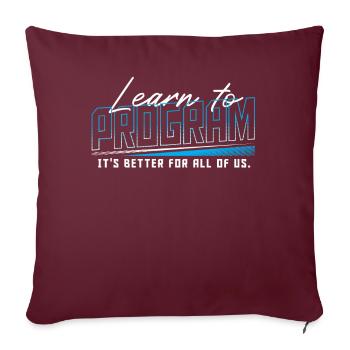 Programmeur de piratage de code binaire HTML - Housse de coussin décorative 45 x 45 cm - bordeaux - Devant