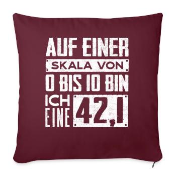 Marathoner, Marathon, Läufer, 26, 2 - Sofakissenbezug 45 x 45 cm - Burgunderrot - Vorne