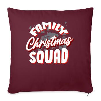 Fête de Noël de la famille, Fête de Noël - Housse de coussin décorative 45 x 45 cm - bordeaux - Devant