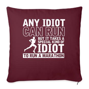 Semi-marathon, marathon, coureur - Housse de coussin décorative 45 x 45 cm - bordeaux - Devant