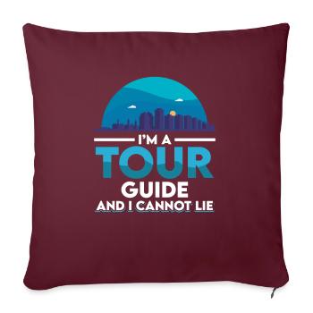 Guide touristique - Housse de coussin décorative 45 x 45 cm - bordeaux - Devant