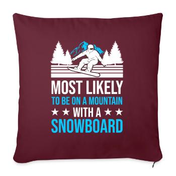 Snowboard Ski Snowboarders - Housse de coussin décorative 45 x 45 cm - bordeaux - Devant