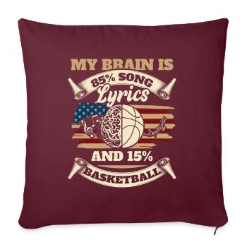 Lecteur de musique musicale - Housse de coussin décorative 45 x 45 cm - bordeaux - Devant