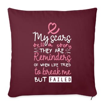 Sensibilisation au cancer du sein - Housse de coussin décorative 45 x 45 cm - bordeaux - Devant