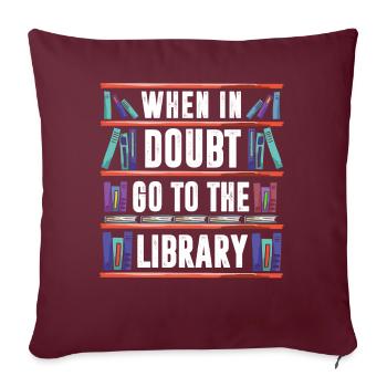 bibliothécaire de bibliothèque, - Housse de coussin décorative 45 x 45 cm - bordeaux - Devant