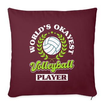 Trainerteam Volleyballspieler - Sofakissenbezug 45 x 45 cm - Burgunderrot - Vorne