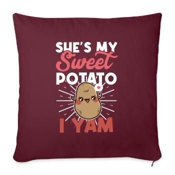 Paire d’igname de patates douces de février - Housse de coussin décorative 45 x 45 cm - bordeaux - Devant