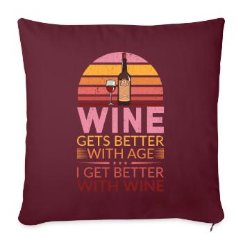 Le vin s’améliore avec l’âge Toast au vin - Housse de coussin décorative 45 x 45 cm - bordeaux - Devant