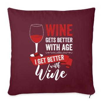 Le vin s’améliore avec l’âge Toast au vin - Housse de coussin décorative 45 x 45 cm - bordeaux - Devant