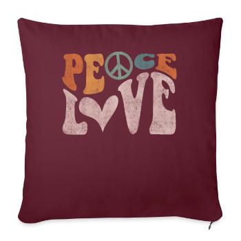 Amour de la paix, paix - Housse de coussin décorative 45 x 45 cm - bordeaux - Devant