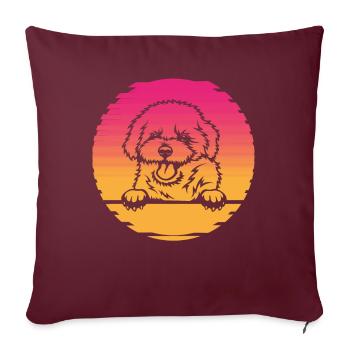 Bichon Frise - Housse de coussin décorative 45 x 45 cm - bordeaux - Devant