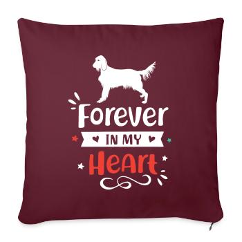 Setter irlandais pour toujours dans mon cœur - Housse de coussin décorative 45 x 45 cm - bordeaux - Devant