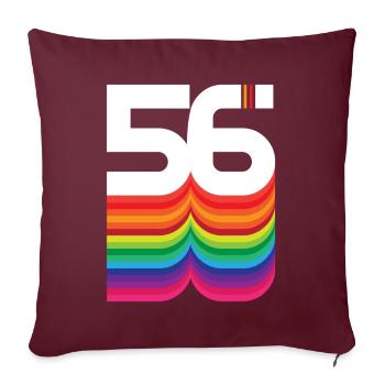 56 ans « Anniversaire » - Housse de coussin décorative 45 x 45 cm - bordeaux - Devant