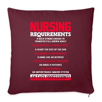 Infirmière, infirmière - Housse de coussin décorative 45 x 45 cm - bordeaux - Devant