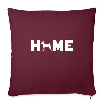 Sentez-vous bien chez vous Basenji - Housse de coussin décorative 45 x 45 cm - bordeaux - Devant