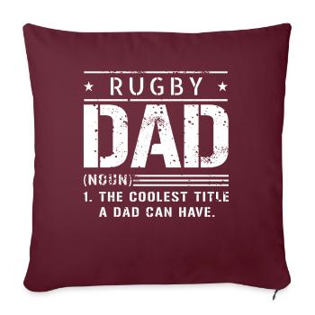 Joueur de rugby Papa le plus cool - Housse de coussin décorative 45 x 45 cm - bordeaux - Devant