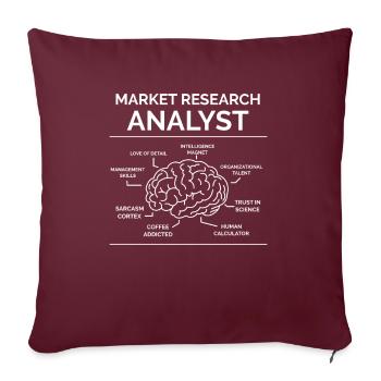 Analyst Marktforschung - Sofakissenbezug 45 x 45 cm - Burgunderrot - Vorne