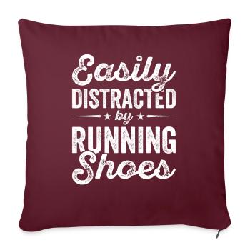 Distrait par les chaussures de course - Runner Laufen Runner - Housse de coussin décorative 45 x 45 cm - bordeaux - Devant