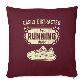 Distrait par les chaussures de course - Runner Laufen Runner - Housse de coussin décorative 45 x 45 cm - bordeaux - Devant