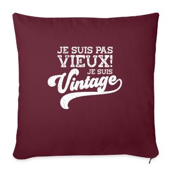 Homme Vieux Papy Fête Des Grands-Pères - Housse de coussin décorative 45 x 45 cm - bordeaux - Devant