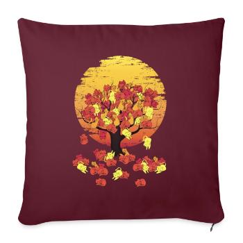 Arbre à Chats - Housse de coussin décorative 45 x 45 cm - bordeaux - Devant