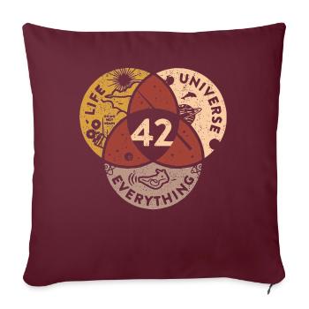 42 Univers de vie Tout - Housse de coussin décorative 45 x 45 cm - bordeaux - Devant