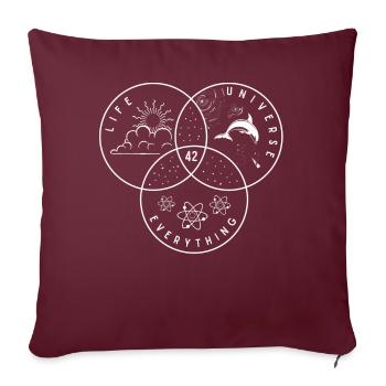 42 Univers de vie Tout - Housse de coussin décorative 45 x 45 cm - bordeaux - Devant